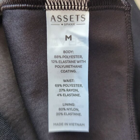 Spanx Assets Womens Medium Faux Leather Leggings Black High Waisted Pants - Picture 6 of 8